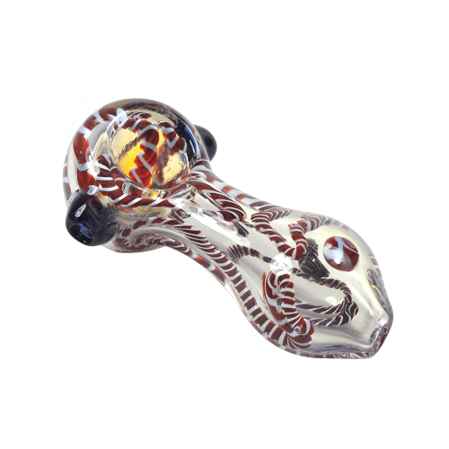 3" Coloured Glass Pipe (Red/White)