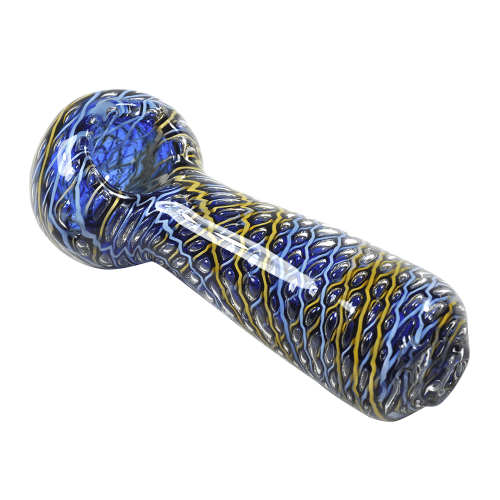 4" Coloured Glass Pipe (Blue)