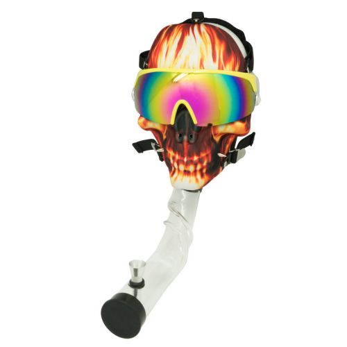 Flames Skull with Shades Gas Mask Waterpipe