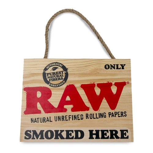 RAW Smoked Here Wooden Sign