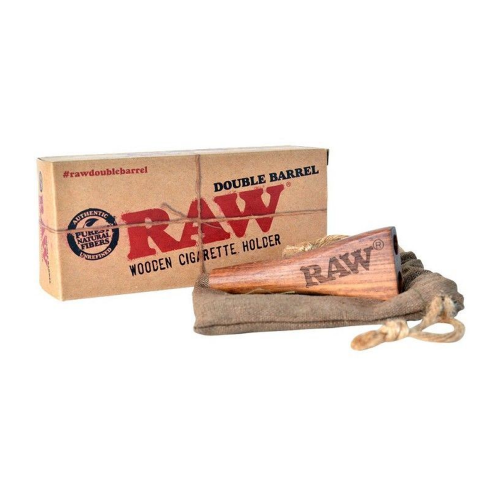 RAW Double Barrel Wooden Cigarette Holder