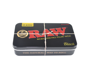 Metal Raw Tobacco Tin Black