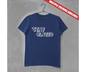 Stay Blazed/ Blessed T-shirt (Navy / Silver)